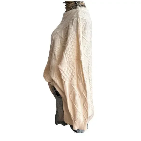 NWOT - CHIC SOUL Wooly Wonder Sweater, Cream - women's - PLUS SIZE 1X - Picture 5 of 12
